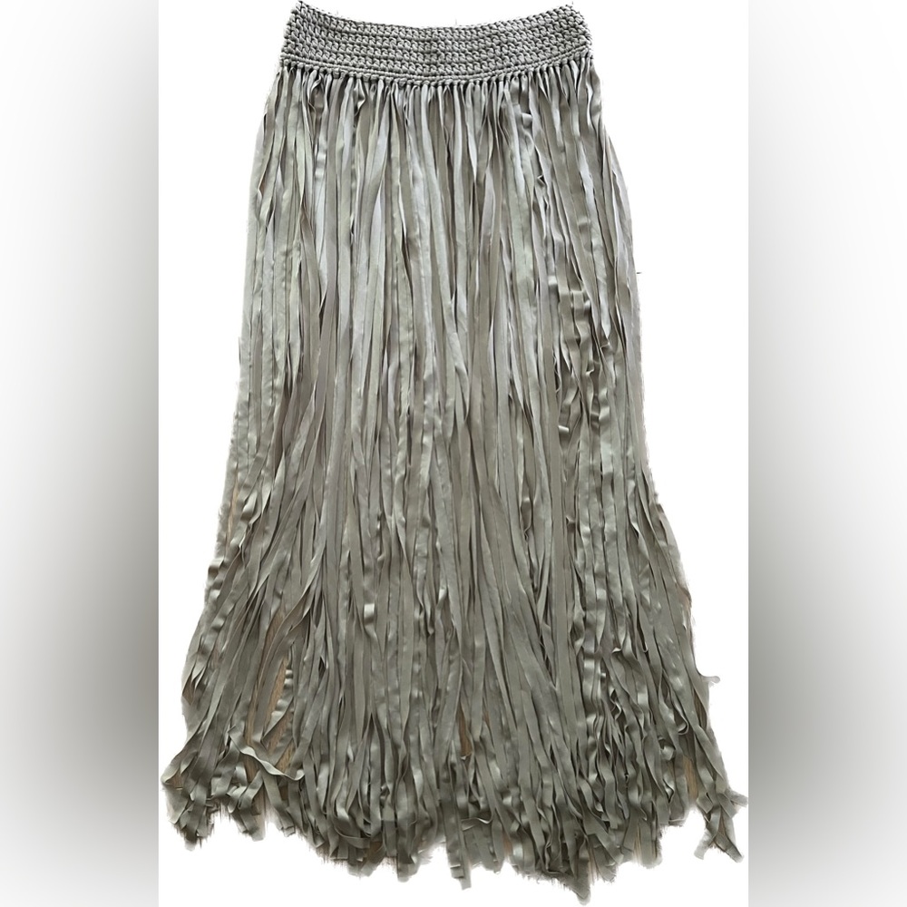 Braided Fringe Maxi Skirt